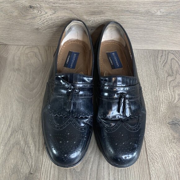 Bostonian Mens First Flex Black Leather Tassel Loafer Shoes Size 10M Style 20370 - Picture 3 of 13